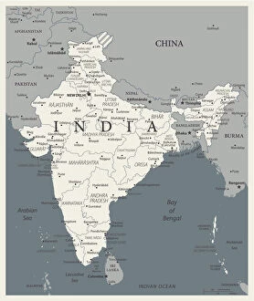 Map Illustrations Jigsaw Puzzle Collection: 24 - India - Vintage Murena Isolated 10
