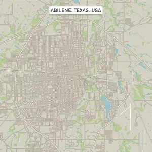 Vector illustrations Metal Print Collection: Abilene Texas US City Street Map