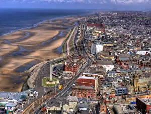 15 Jul 2009 Postcard Collection: Aerial Coastal View of Blackpool