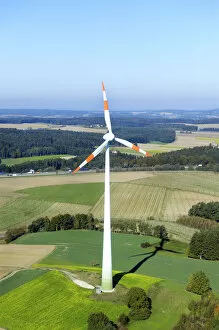 Aerial Views Collection: Aerial view, wind turbine near Wolnzach, Pfaffenhofen an der Ilm district