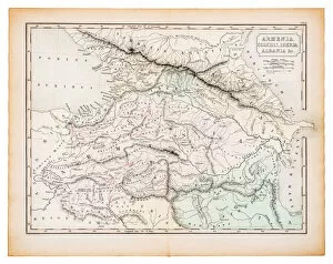 Armenia Metal Print Collection: Ancient map of Armenia and Albania 1863