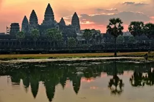 Photograph Collection: Angkor Wat temple at sunrise Cambodia
