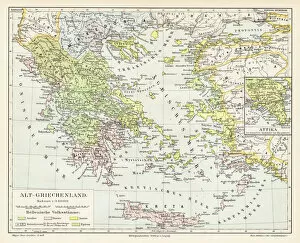 Maps Poster Print Collection: Antique Greece empire map 1895