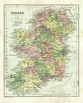 19th Century Collection: Antique map of Ireland
