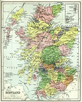 Related Images Tote Bag Collection: Antique map of Scotland
