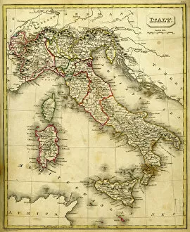 Southern Europe Collection: Antquie Map of Italy