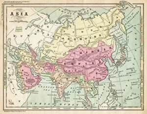 Maps Photographic Print Collection: Asia map 1875