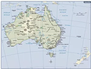Australia Premium Framed Print Collection: Australia country map