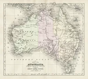 Wales Poster Print Collection: Australia map 1893