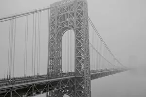 George Washington Bridge, New York Glass Place Mat Collection: Black and White