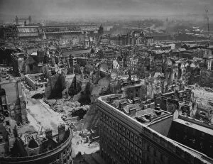 The London Blitz Photographic Print Collection: Bombed London