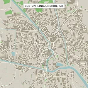 Road Map Collection: Boston Lincolnshire UK City Street Map