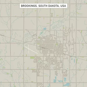 Street art Metal Print Collection: Brookings South Dakota US City Street Map
