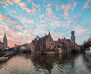 Churches Mouse Mat Collection: Bruges Sunset