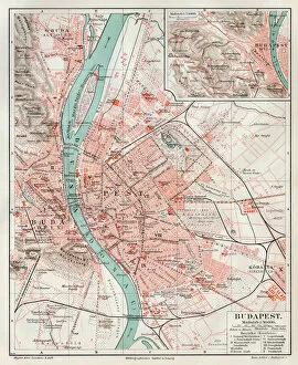 Budapest Collection: Budapest city map 1895