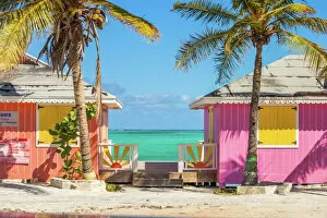 John Hillers Premium Framed Print Collection: Colorful buildings on the Turks and Caicos islands