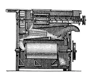 Combine Harvester Collection: Cross section of a steam thresher