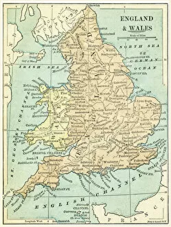 Map Greetings Card Collection: England and Wales map 1875