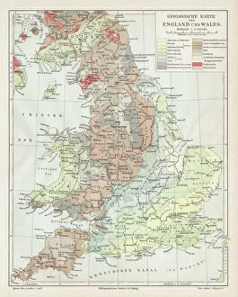 Geological Map Mouse Mat Collection: England and wales map 1895