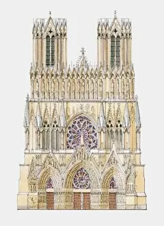 Cathedrals Jigsaw Puzzle Collection: France, Reims, Cathedral of Notre-Dame, west facade