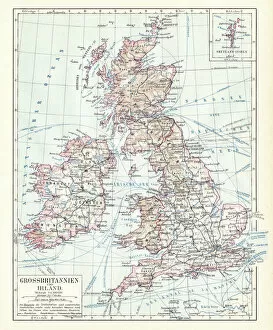 Related Images Fine Art Print Collection: Great Britain and England map 1895