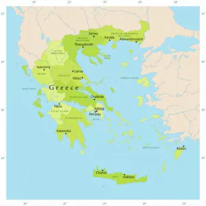 Greece Canvas Print Collection: Greece Vector Map