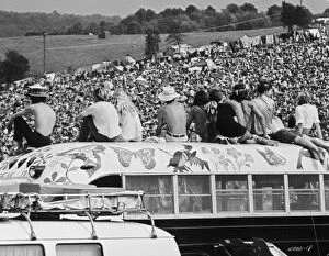 Fine art gallery Framed Print Collection: Hippy Bus at the Woodstock Music Festival 1969