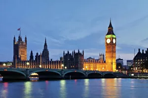 Big Ben Canvas Print Collection: Houses of Parliament, Big Ben, Westminster Bridge, Thames, London, England, United Kingdom