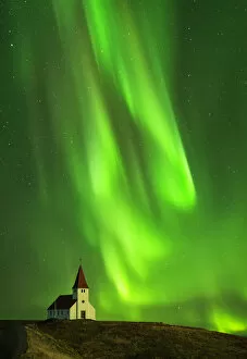 Aurora Borealis Collection: Icelandic Church