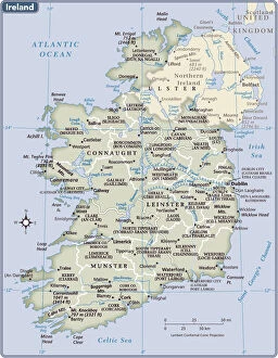 Ireland Poster Print Collection: Ireland country map