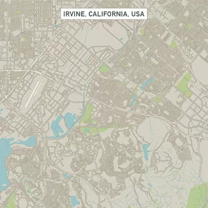 Maps Fine Art Print Collection: Irvine California US City Street Map