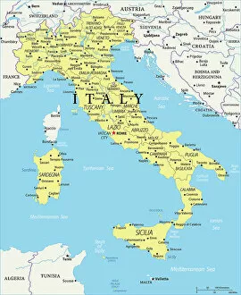 Italy Photographic Print Collection: Italy Reference Map