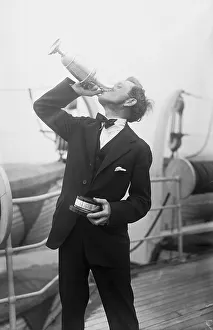 Jock Hutchinson Drinking from Trophy Print, St. Andrews 1929