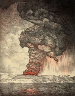 East Collection: Krakatoa Erupts