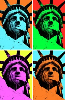 Pop art Fine Art Print Collection: Lady Liberty Pop Art