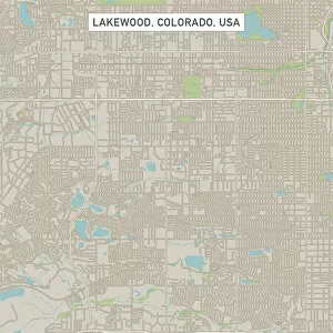 Vector illustrations Canvas Print Collection: Lakewood Colorado US City Street Map