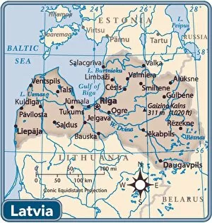 Latvia Photo Mug Collection: Latvia country map