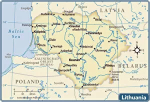 Lithuania Photo Mug Collection: Lithuania country map