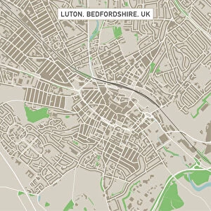 Vector illustrations Canvas Print Collection: Luton Bedfordshire UK City Street Map