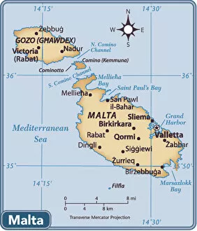 Malta Photographic Print Collection: Malta country map