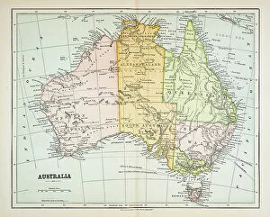 Australia Metal Print Collection: Map of Australia 1883
