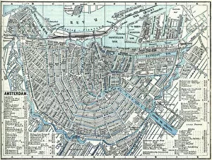Hemisphere Collection: Map of city Amsterdam Netherlands from 1881