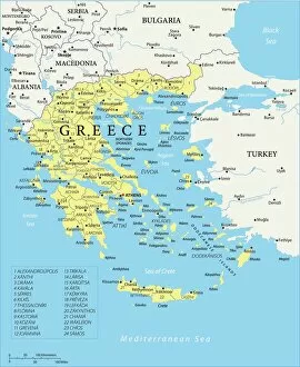 Posters Canvas Print Collection: Map of Greece - Vector