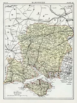 Related Images Poster Print Collection: Map of Hampshire 1883