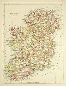 Ireland Canvas Print Collection: Map of Ireland 1897