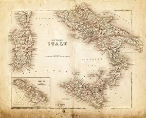 National Border Collection: map of italy 1855