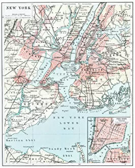 Jersey City Photo Mug Collection: Map of New York city 1896
