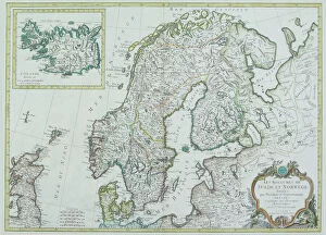 Finland Pillow Collection: Map of Scandinavia