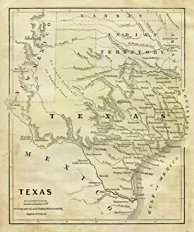 Modern art pieces Fine Art Print Collection: Map of Texas 1856