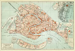 Lithograph Collection: Map of Venice 1897